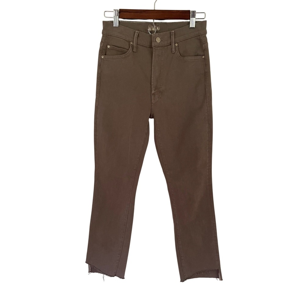Mother The Insider Crop Step‎ Fray Jeans Capers Brown High Waisted Size 27 NEW - Picture 2 of 12
